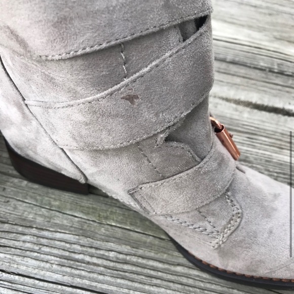 PacSun Suede Strappy Buckle Ankle Combat Boots - Picture 8 of 8